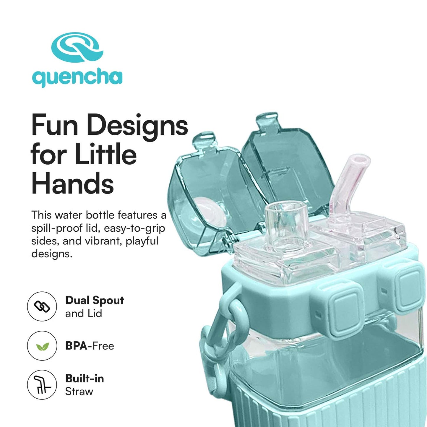 Quencha 520ml Water Bottle Lunch Kit for Kids