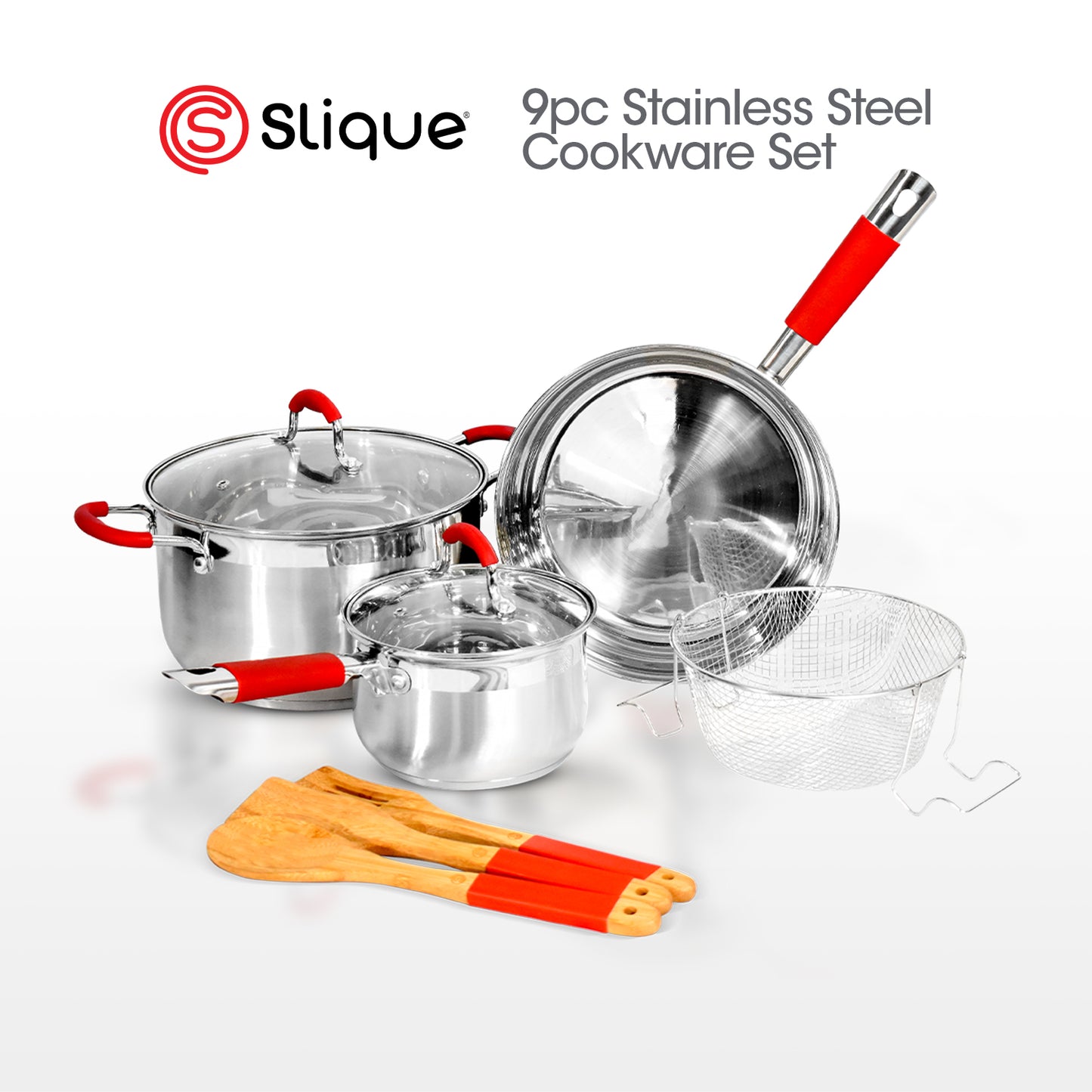 SLIQUE Master Cook Collection Stainless Steel Pots & Pans Set