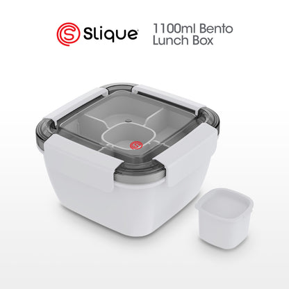 SLIQUE Premium Lunch Box w/ Compartments 1000ml1L (White)