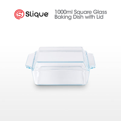 SLIQUE Premium Borosilicate Rectangular Glass Baking Dish 1000ml