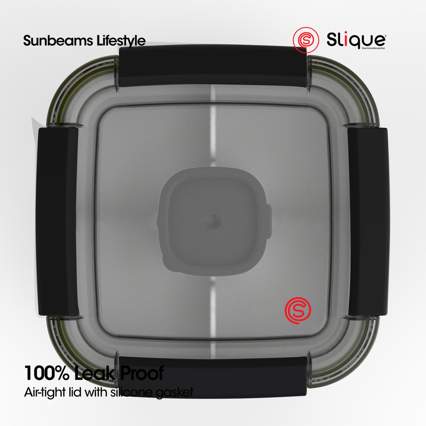 SLIQUE Premium Lunch Box w/ Compartments 1000ml1L (Black)