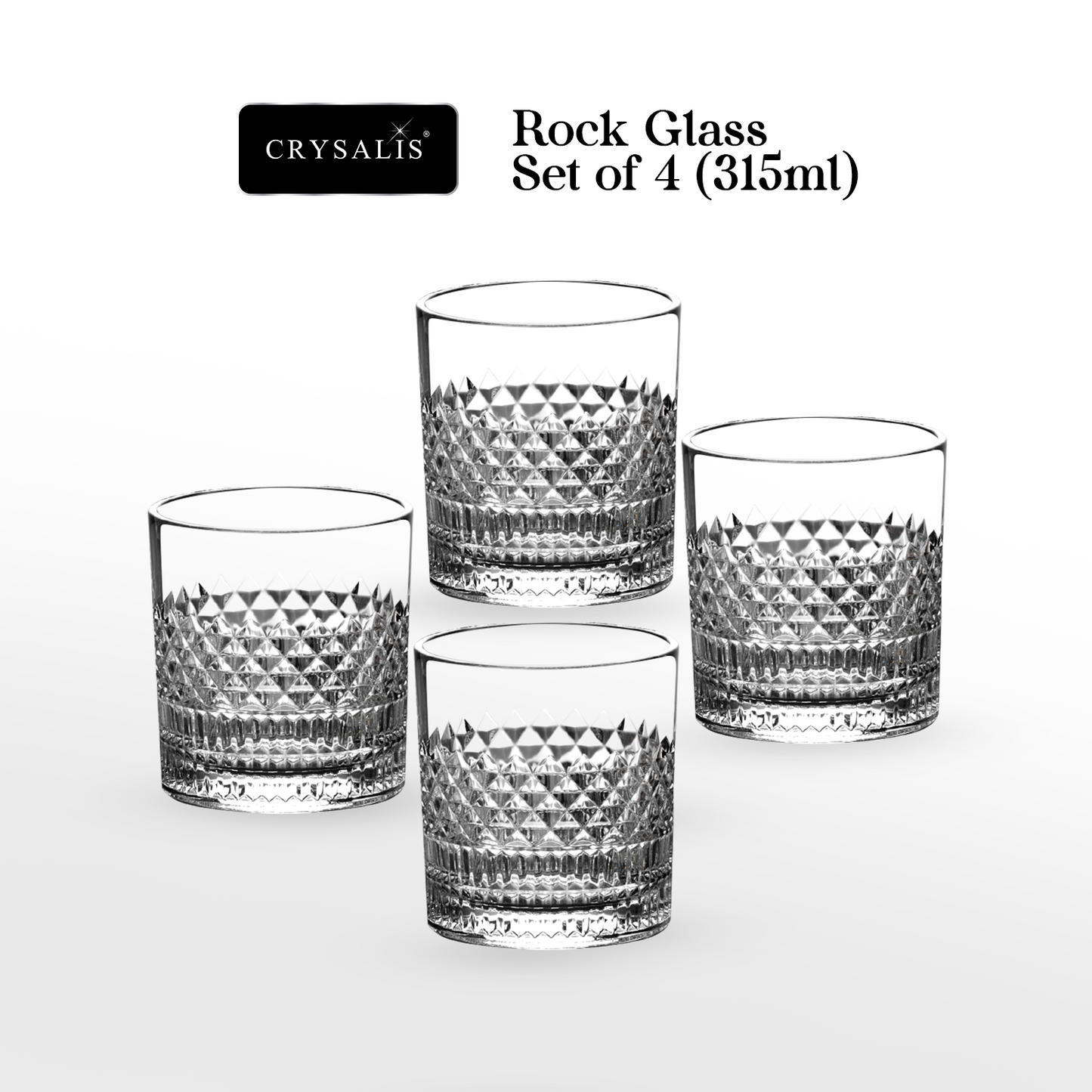 CRYSALIS Royalty Rock Glass 4pcs Set