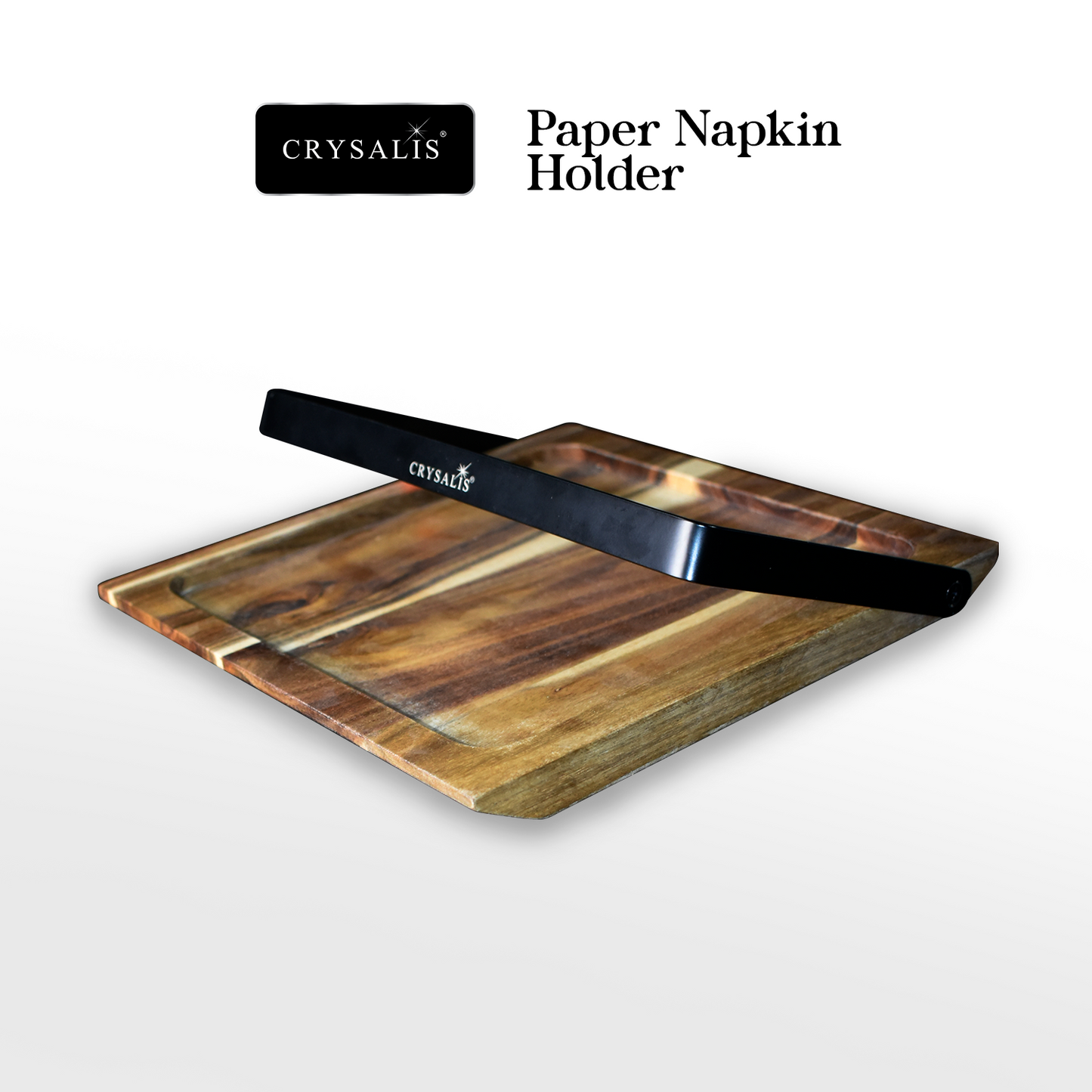 CRYSALIS PREMIUM Paper Napkin Napkin Holder - Acacia Wood