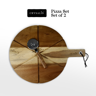 CRYSALIS Premium Pizza Set Pizza Board [Set of 2] - Acacia Wood