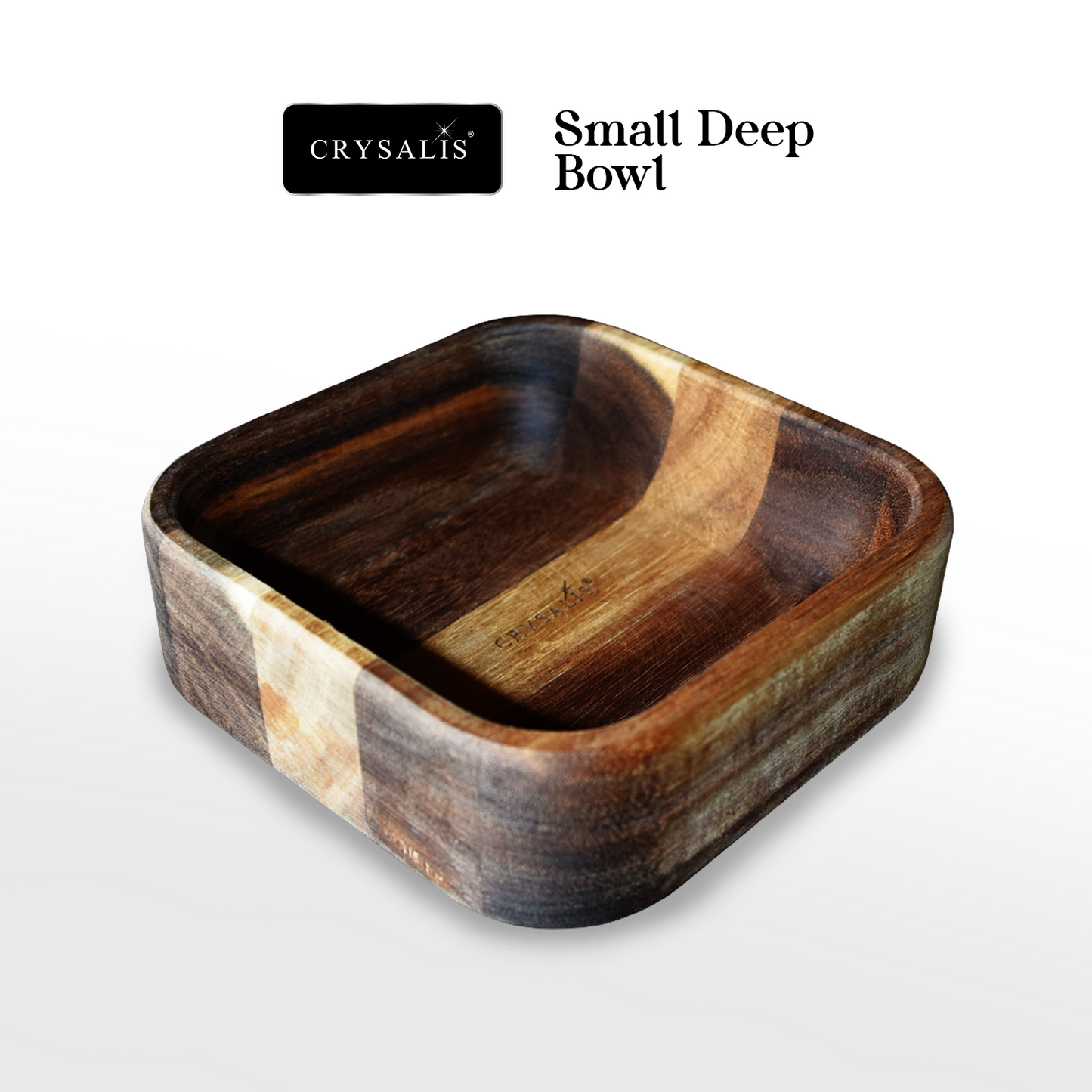 CRYSALIS PREMIUM Small Deep Bowl Acacia Wood