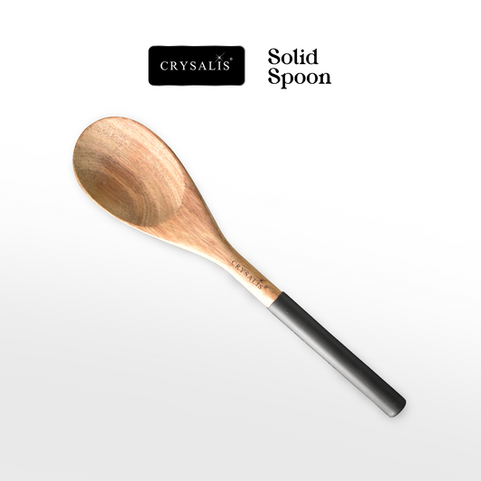 CRYSALIS PREMIUM Silicone Handle Wooden Spoon Turner - Acacia Wood