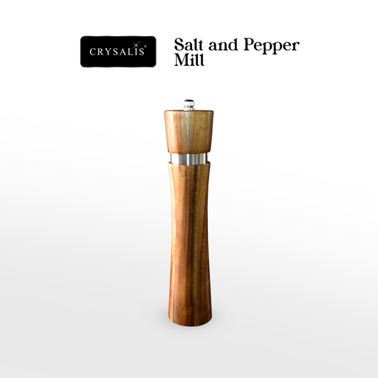 CRYSALIS PREMIUM Salt & Pepper Mill Manual Grinder Acacia Wood