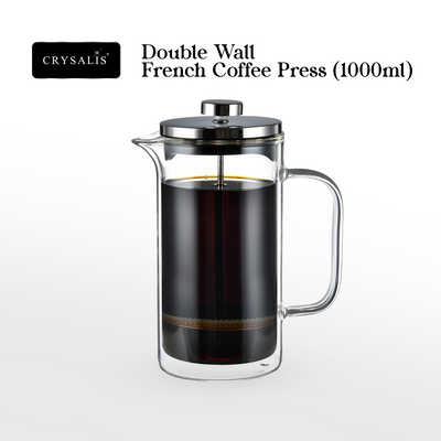 CRYSALIS Coffee Press Crystal Clear Double Wall 350ml/600ml/1L