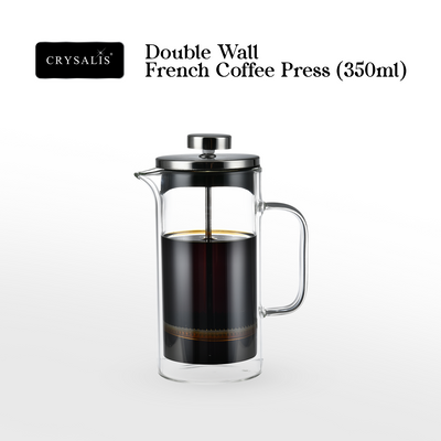 CRYSALIS Coffee Press Crystal Clear Double Wall 350ml/600ml/1L