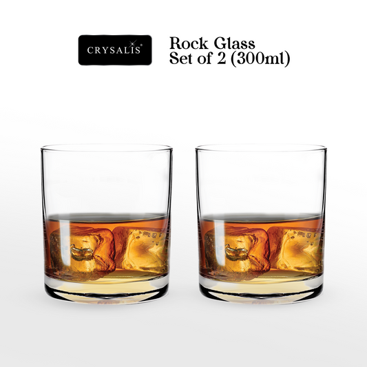 CRYSALIS Rock Glass Set of 2 | 300ml Drinking Glass