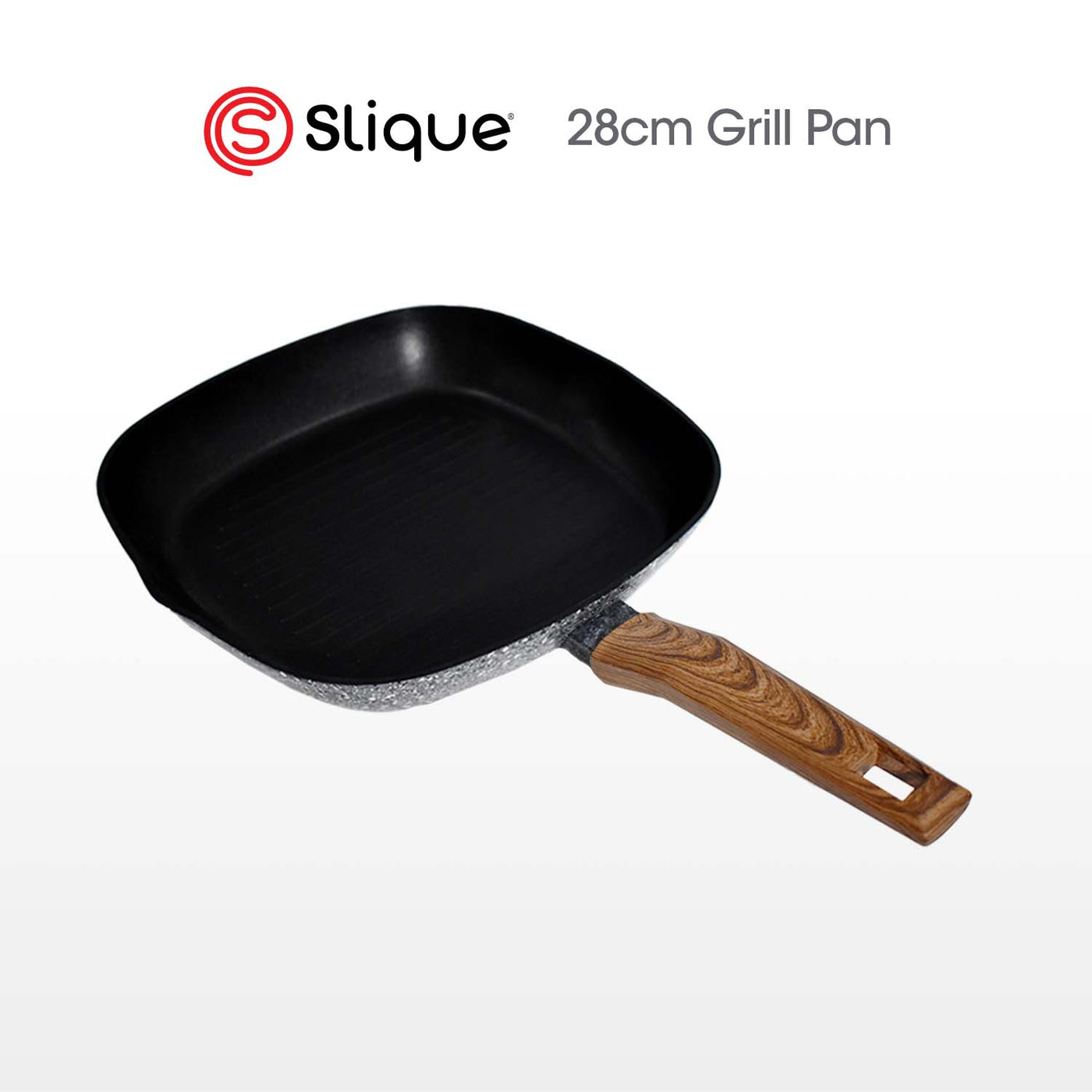 SLIQUE Premium Granite Grill Pan 24cm/28cm Non-Stick