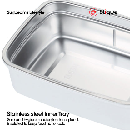 SLIQUE Lunch box w/PP Spork Included | Compartment 800ml BPA Free