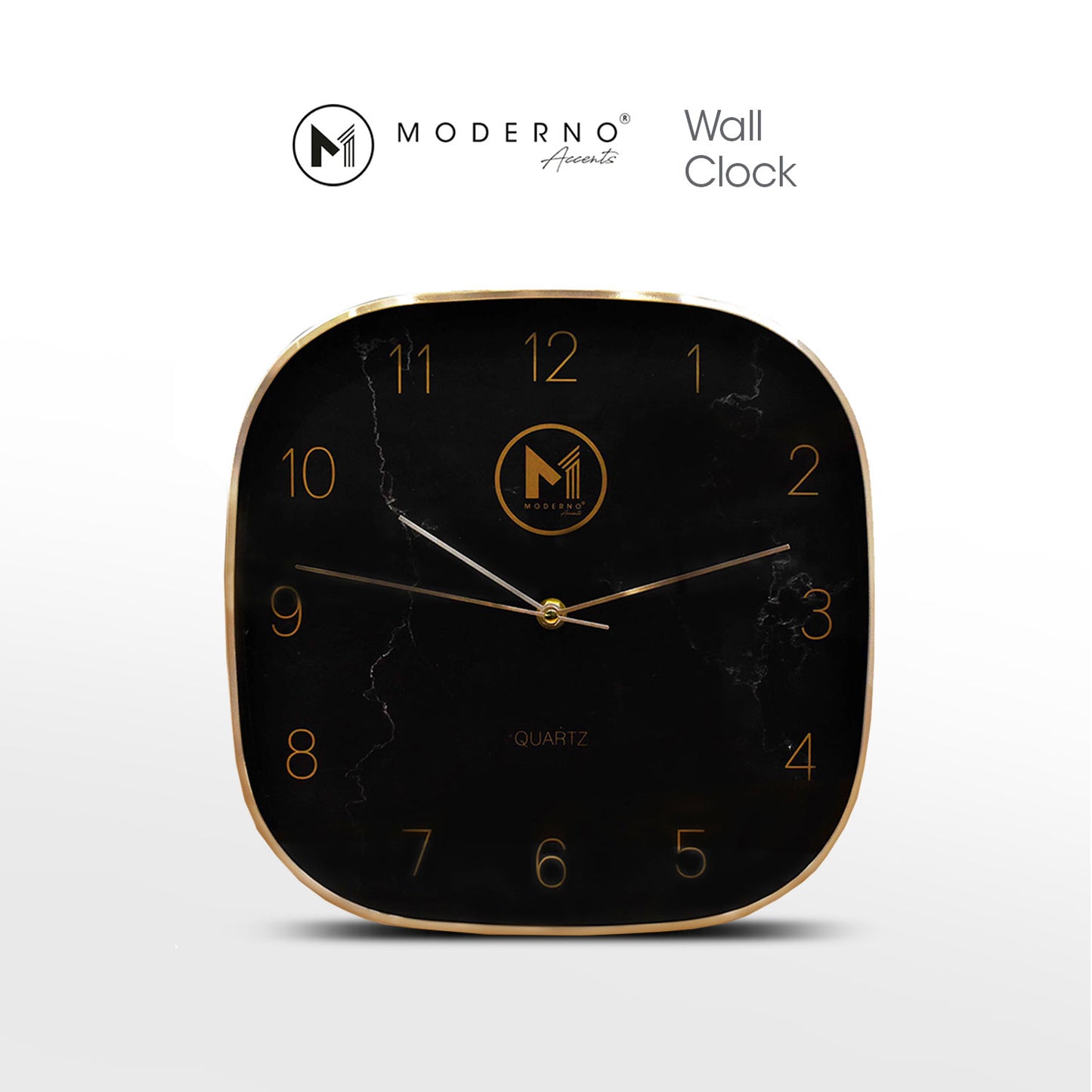 MODERNO Premium Wall Clock 11" Metallic Marble Finish Dial