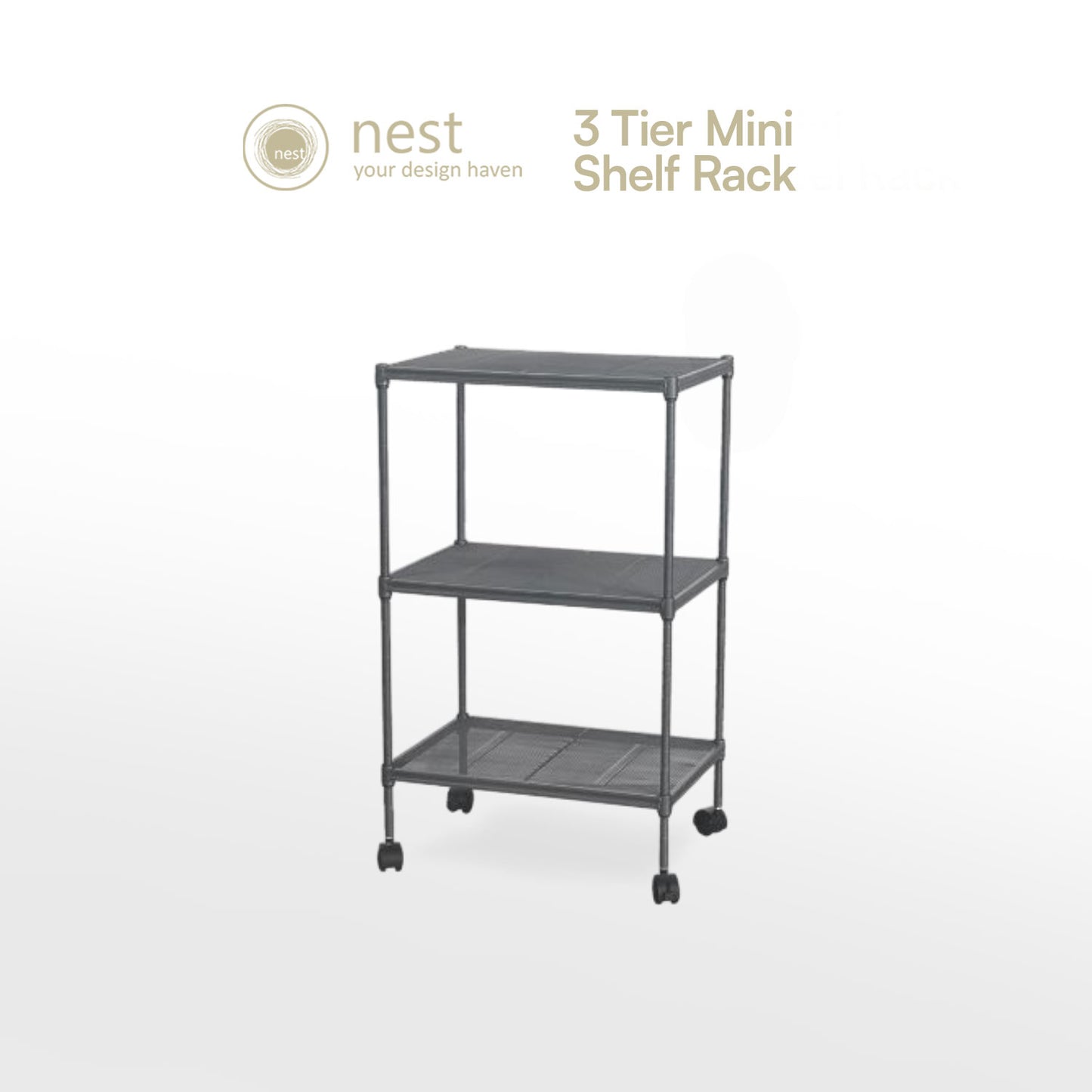 NEST DESIGN LAB Premium 3L Shelf Kitchen Organizer - Gray