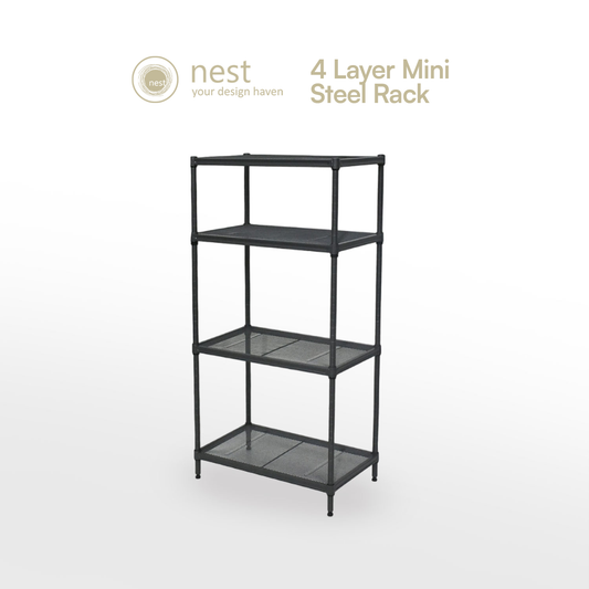 Nest Design Lab Premium Mini Steel Rack Black 4 Layer