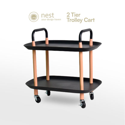 NEST DESIGN LAB 2 Tier Oval Trolley Cart