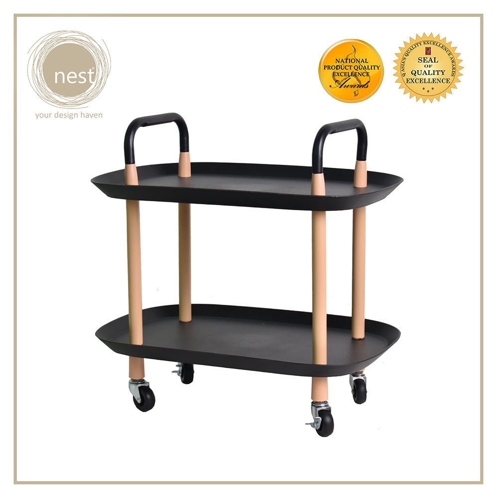 NEST DESIGN LAB 2 Tier Oval Trolley Cart