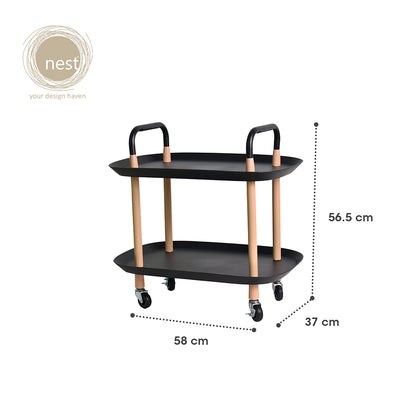 NEST DESIGN LAB 2 Tier Oval Trolley Cart