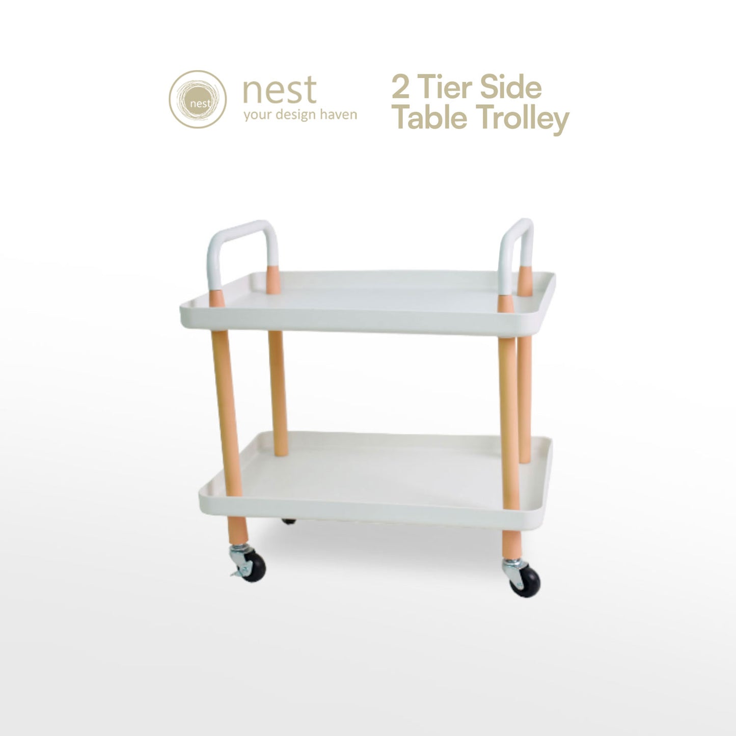 NEST DESIGN LAB 2 Tier Rectangular Trolley Cart