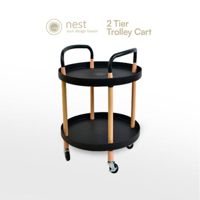 NEST DESIGN LAB 2 Tier Round Trolley Cart