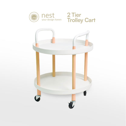 NEST DESIGN LAB 2 Tier Round Trolley Cart