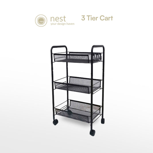 NEST DESIGN LAB 3 Multi-Tier Narrow Kitchen Storage Trolley Cart