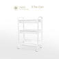 NEST DESIGN LAB Premium Narrow Kitchen Storage Trolley Cart - White