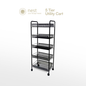 NEST DESIGN LAB 5 Multi-Tier Narrow Kitchen Storage Trolley Cart (Black)