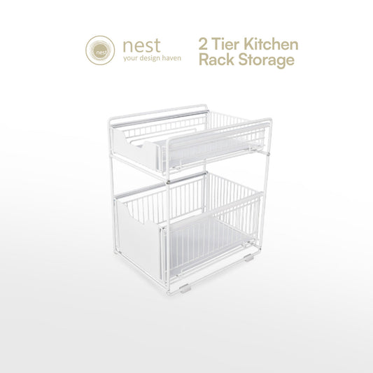 NEST DESIGN LAB Premium 2 Tier Kitchen Basket Storage