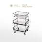 NEST DESIGN LAB Premium Tier Stackable Kitchen Trolley Wire Basket Metal