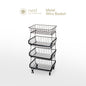 NEST DESIGN LAB Premium Tier Stackable Kitchen Trolley Wire Basket Metal