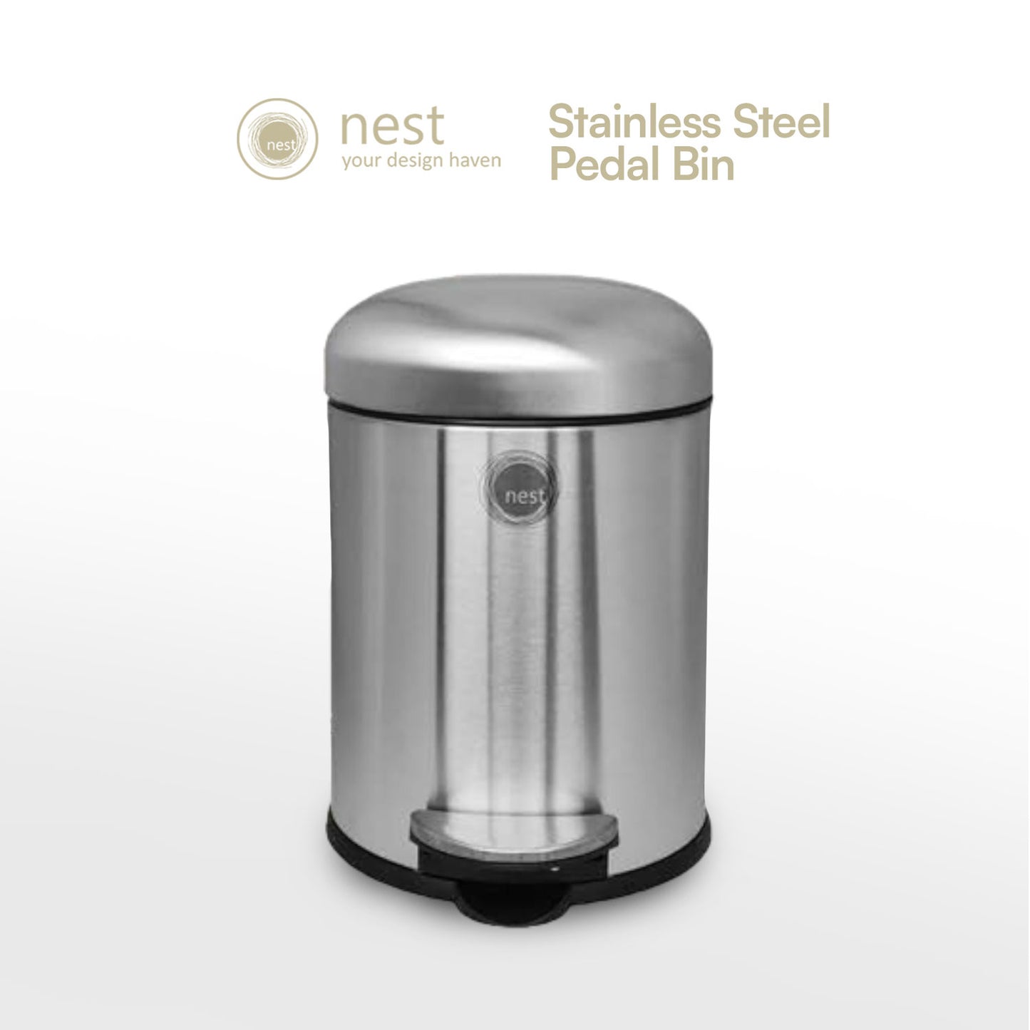 NEST DESIGN LAB Premium Stainless Steel Pedal Bin 12L