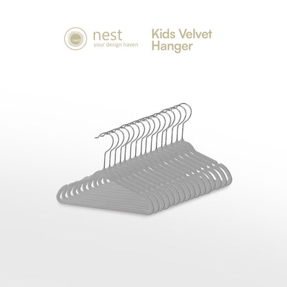 NEST DESIGN LAB Premium Velvet Hanger for Kids 28cm Set of 30