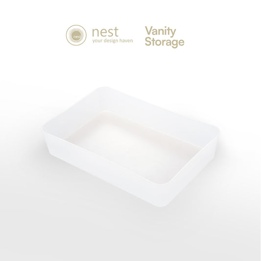 NEST DESIGN LAB Vanity Kit Storage Organizer Bin - White