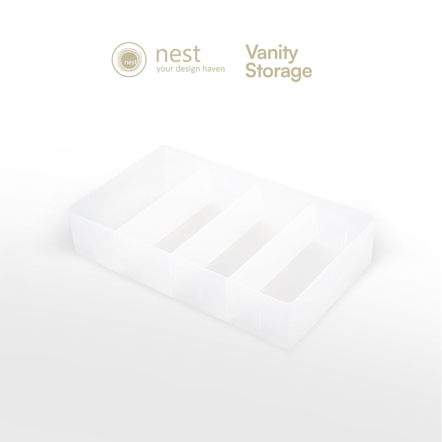 NEST DESIGN LAB Vanity Kit Storage Organizer Bin - White