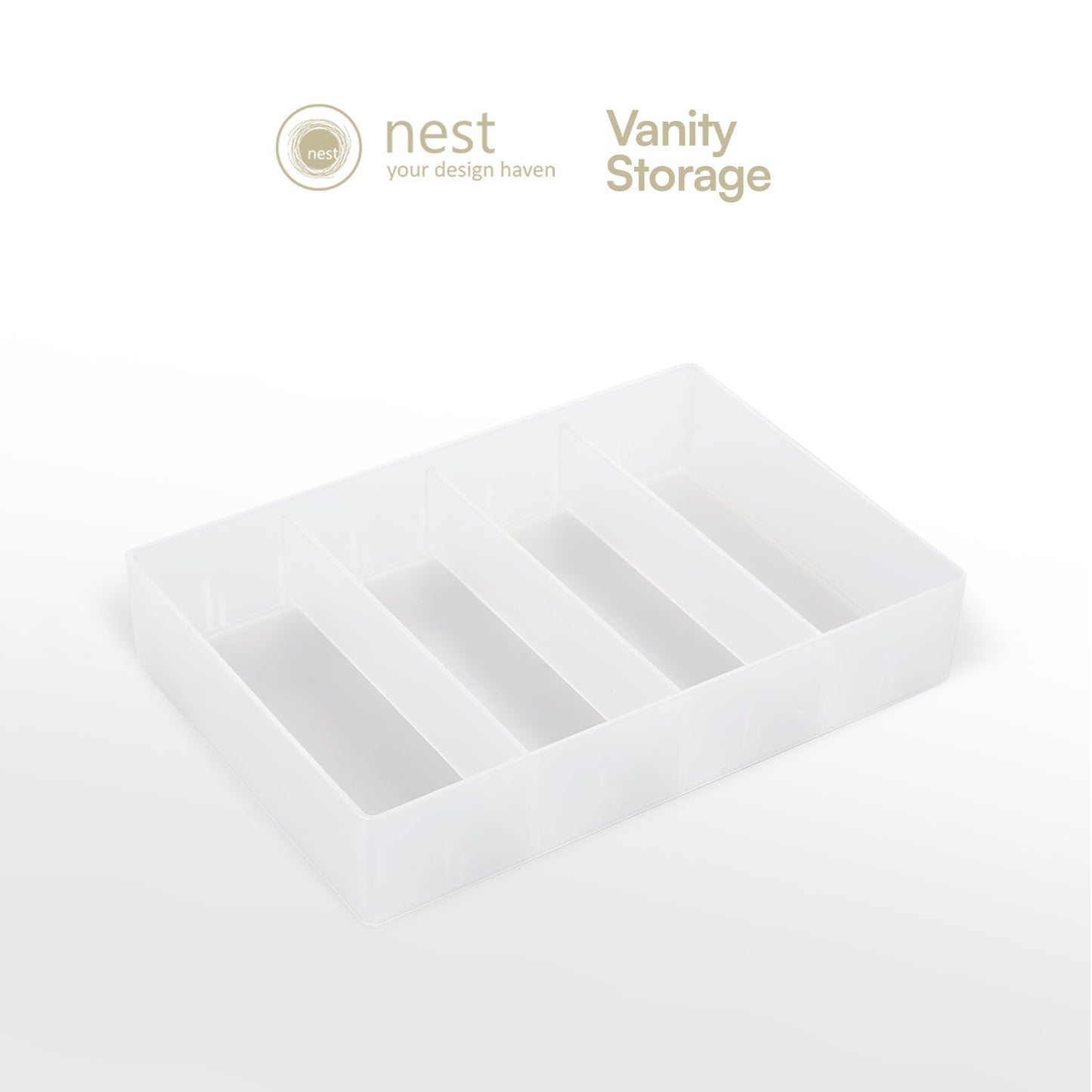 NEST DESIGN LAB Vanity Kit Storage Organizer Bin - White