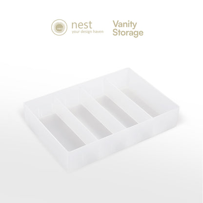 NEST DESIGN LAB Vanity Kit Storage Organizer Bin - White