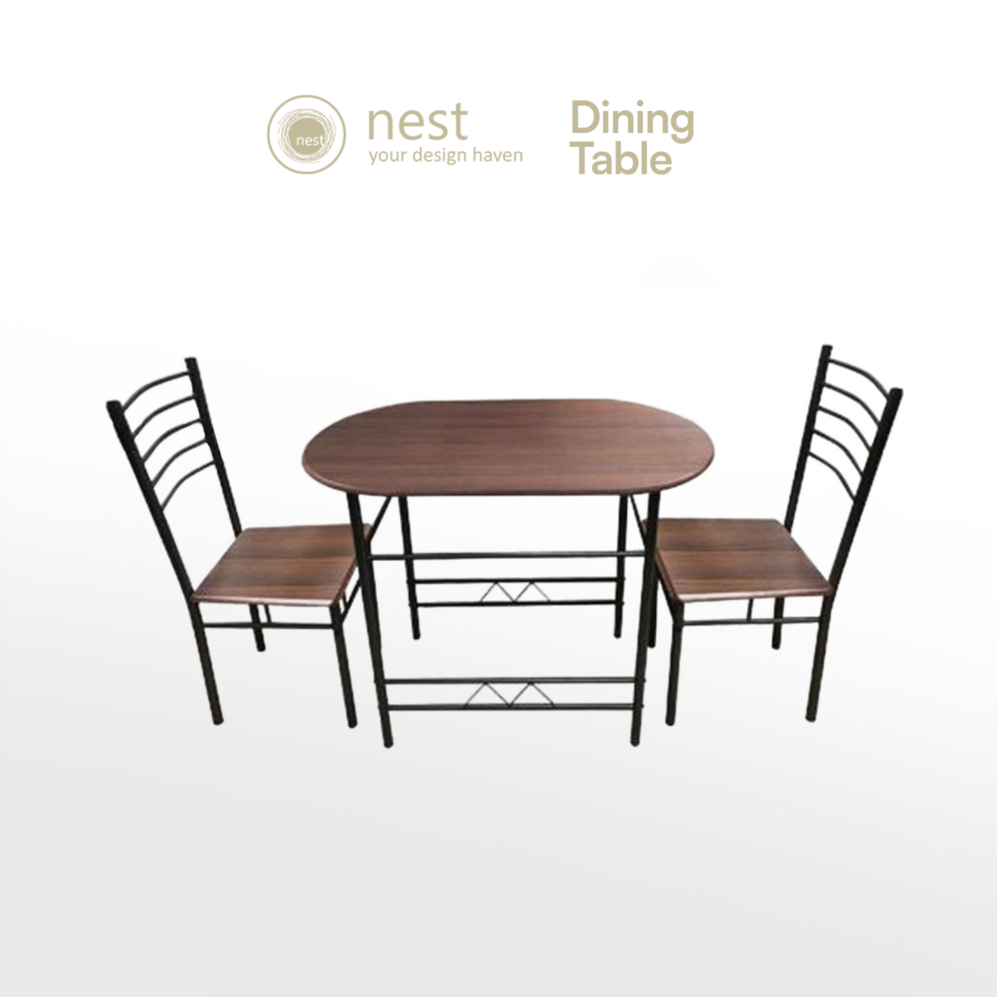 NEST DESIGN LAB Dining Table Set 2 Seater - Wenge