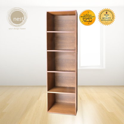 NEST DESIGN LAB Premium 5 Layer Display Shelf - Walnut