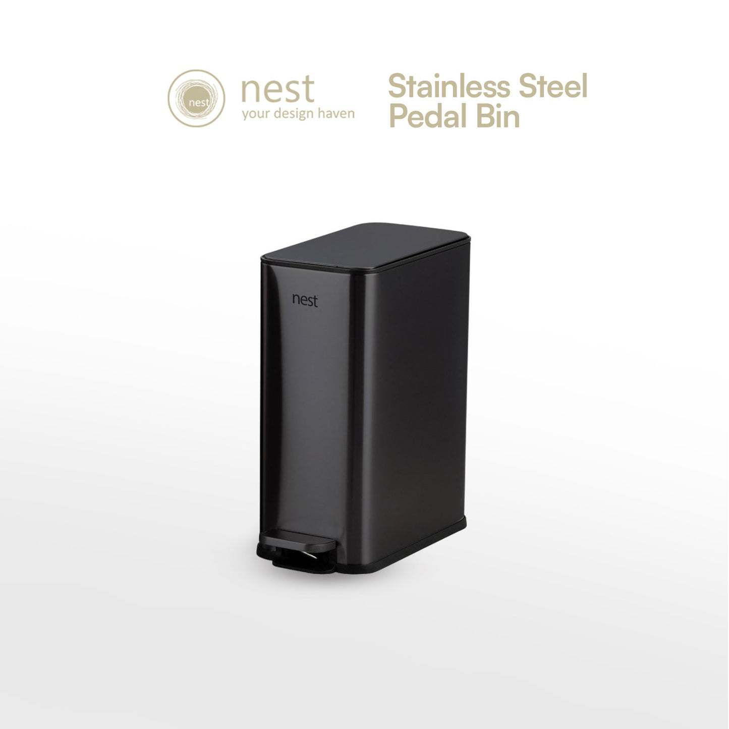 NEST DESIGN LAB Pedal Bin with Free 120pcs Disposable Trash Bags