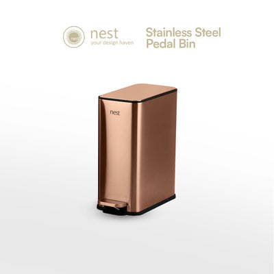 NEST DESIGN LAB Pedal Bin with Free 120pcs Disposable Trash Bags