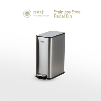 NEST DESIGN LAB Pedal Bin with Free 120pcs Disposable Trash Bags