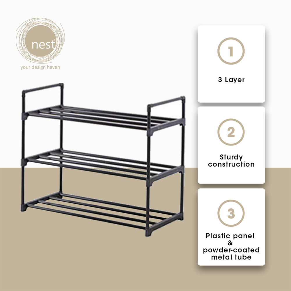 NEST DESIGN LAB Premium 3L Shoe Rack 3 Layer