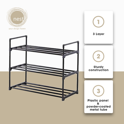 NEST DESIGN LAB Premium 3L Shoe Rack 3 Layer