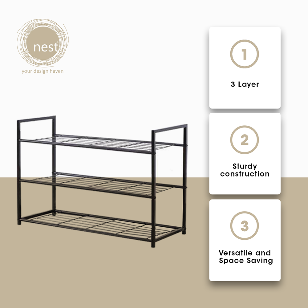 NEST DESIGN LAB Premium 3L Shoe Rack 3 Layer