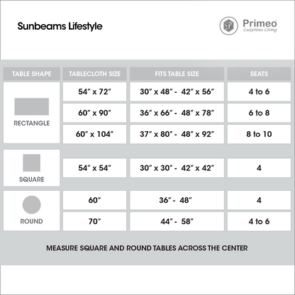 PRIMEO Premium Yarn Dyed Rectangular Table Cloth