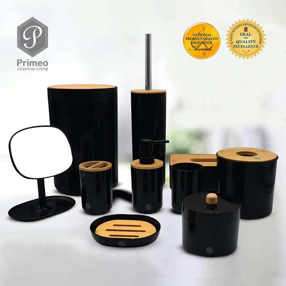 PRIMEO Premium Bamboo Toilet Roll Holder