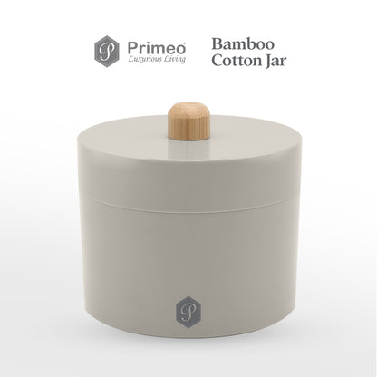 PRIMEO Premium Bamboo Cotton Jar 10.5x10.5x10cm