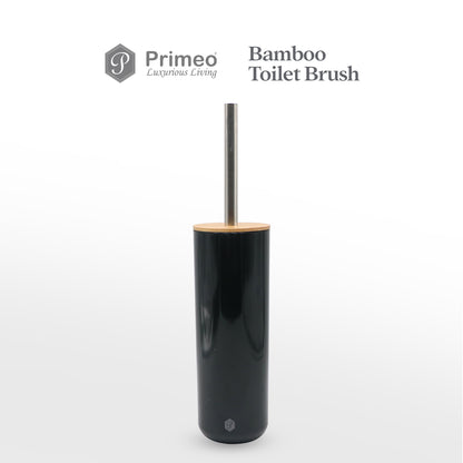 PRIMEO Premium Bamboo Toilet Bowl Brush with Holder