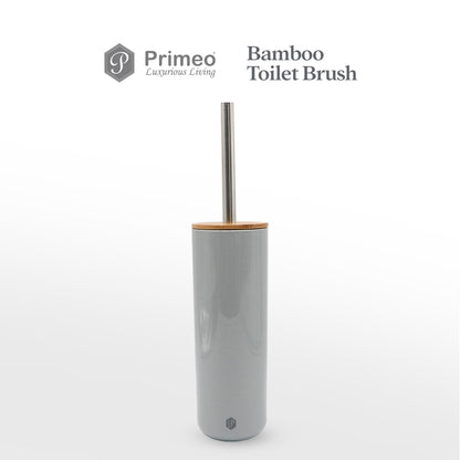 PRIMEO Premium Bamboo Toilet Bowl Brush with Holder